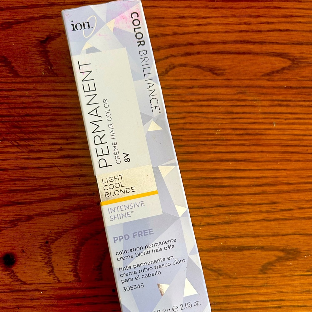 Ion Color Brilliance Permanent Crème Hair Color, 8V Light Cool Blonde, NIB